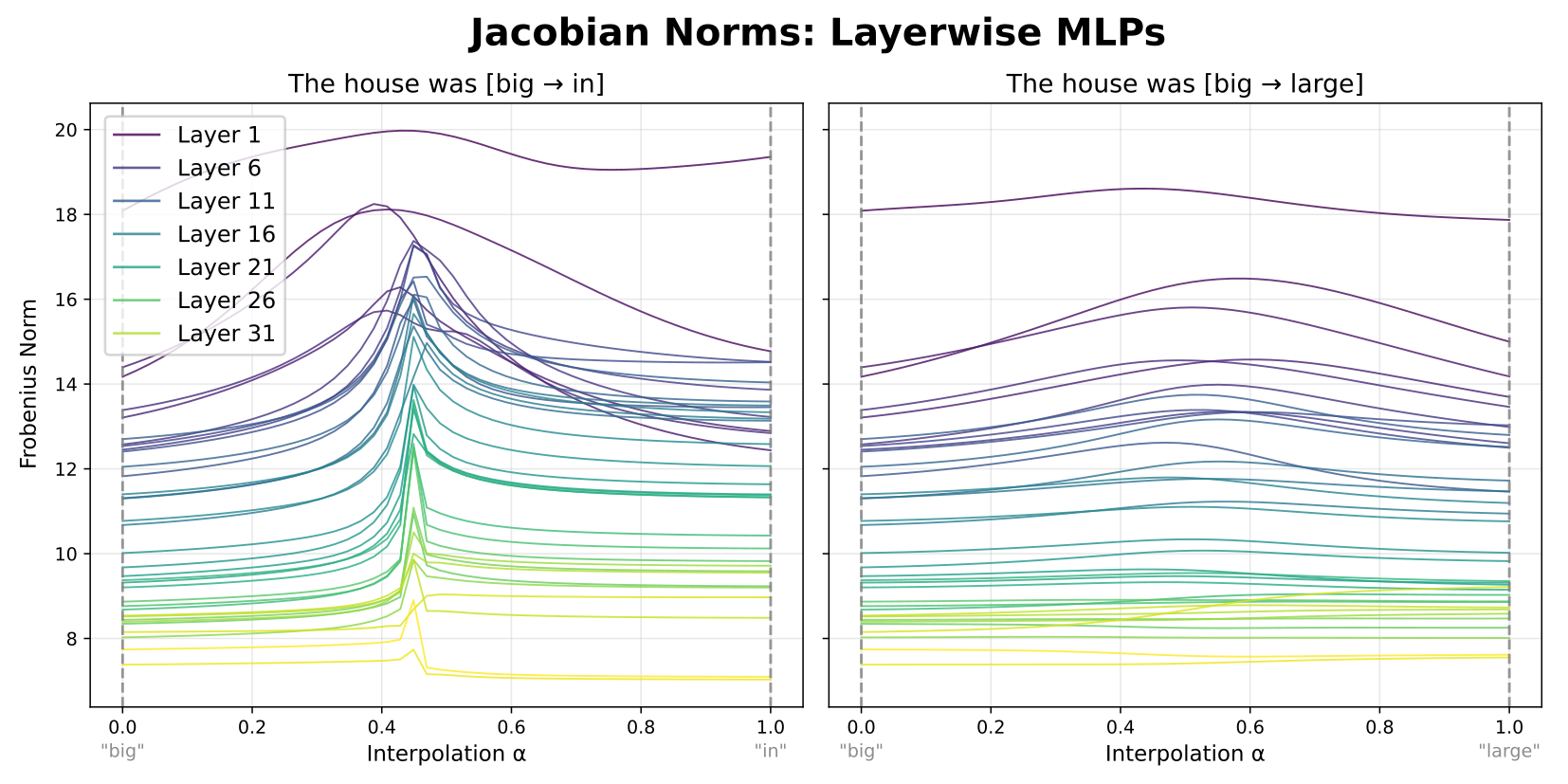 Jacobian norms across layers